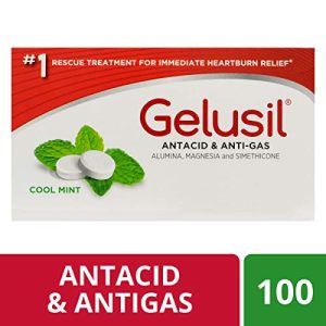 Gelusil Antacid Tablets for Heartburn Relief, Acid Reflux and Anti-Gas, Cool Mint - 100ct Blister Pack-0