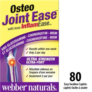 Webber Naturals® Osteo Joint Ease™ with InflamEase™ and Glucosamine Chondroitin MSM| 80 Easy Swallow caplets-0