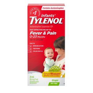 Tylenol Infants' Medicine, Fever & Pain Drops, Dye Free Grape 24 mL-0