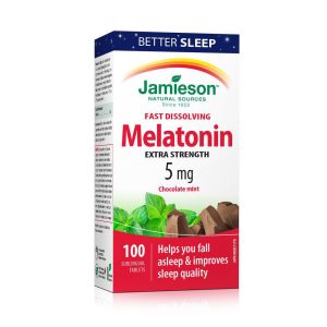 Jamieson Melatonin Fast Dissolving Chocolate Mint Tablets, 5 mg| 100 sublingual tablets-0