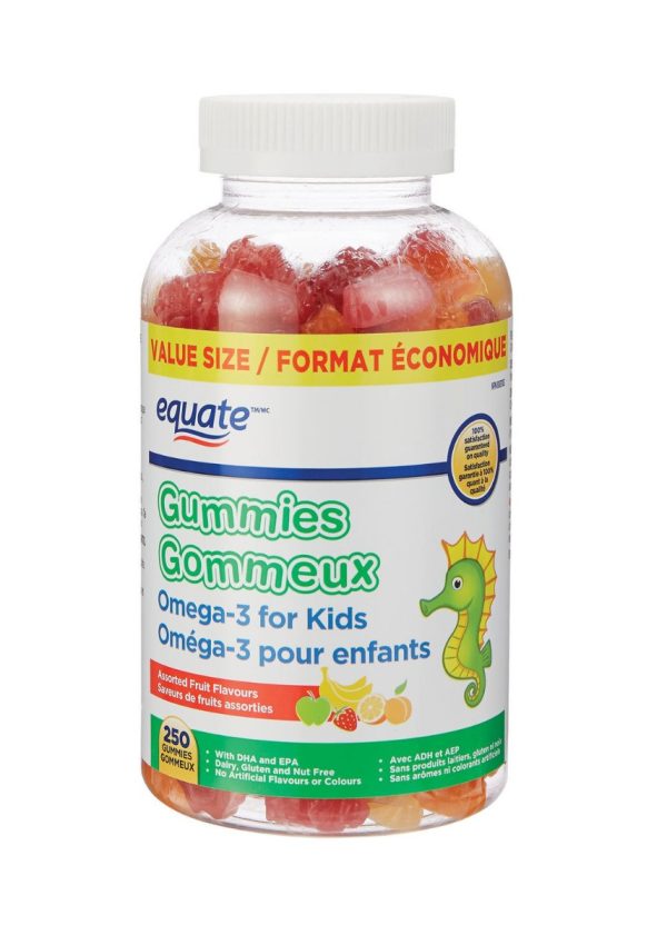 Equate Omega-3 for Kids Gummies, Value Size| 250 gummies-0