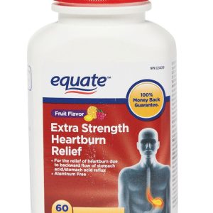 Equate Fruit Flavour Extra Strength Heartburn Relief 60 Tablets-0