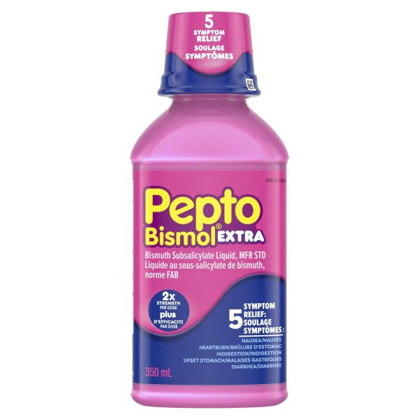 Pepto Bismol Liquid Extra Strength for Nausea, Heartburn, Indigestion, Upset Stomach, and Diarrhea Relief| Original Flavour, 350mL-0