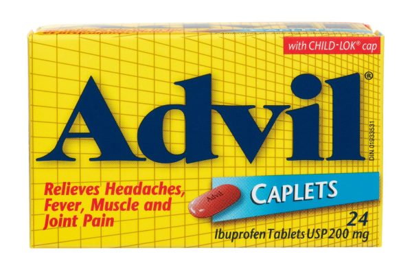 Advil Caplets 24 x 200mg Ibuprofen - Temporary Pain Reliever / Fever Reducer-0