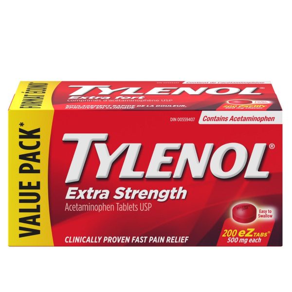 Tylenol Extra Strength Pain Relief Acetaminophen 500mg EZTabs x 200 tablets-161