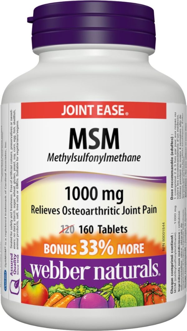 Webber Naturals® MSM Methylsulfonylmethane, 1000 mg| 160 tablets-0