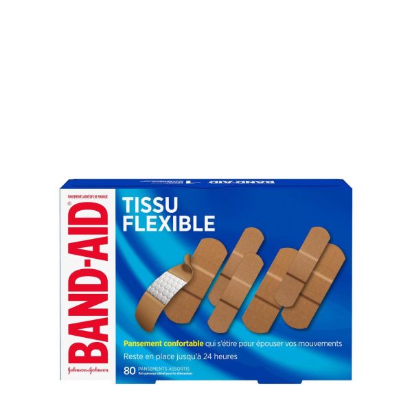 Band-Aid Flexible Fabric Adhesive Bandages, Family Pack| 80 Count, Assorted Sizes-372