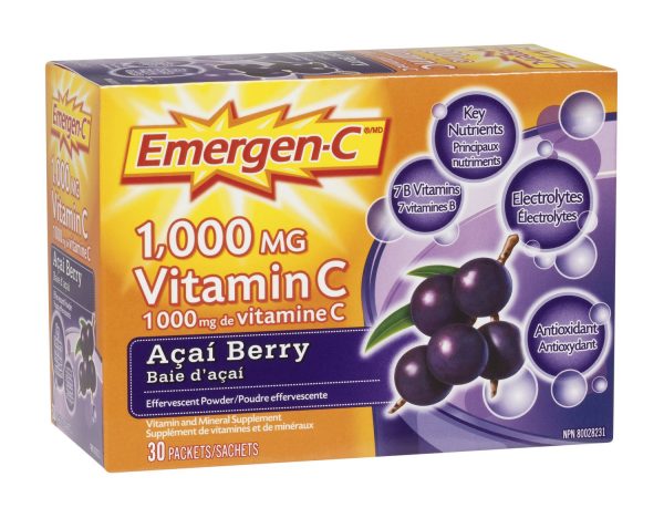 Emergen-C® Acai-Berry 1000mg Vitamin C / Electrolytes / B Vitamins Mineral Supplement| 30 packs-414