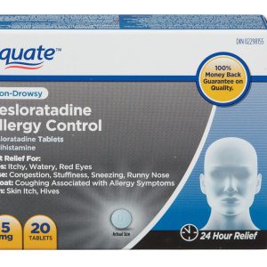 Equate Desloratadine Allergy Control Tablets| 20 Tablets, Non Drowsy, 24 hour Relief-0