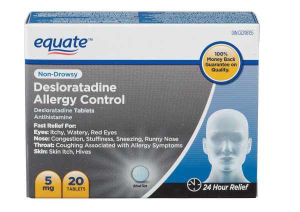 Equate Desloratadine Allergy Control Tablets| 20 Tablets, Non Drowsy, 24 hour Relief-0