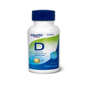 Equate Vitamin D 1000 IU Softgel x 300 Softgels-0