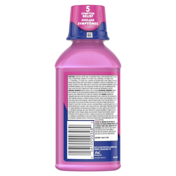 Pepto Bismol Liquid Extra Strength for Nausea, Heartburn, Indigestion, Upset Stomach, and Diarrhea Relief| Original Flavour, 350mL-286