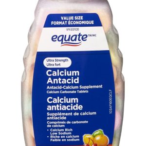Equate Ultra Strength Calcium Antacid, Assorted Fruit 1000mg| 160 chewable tablets-0