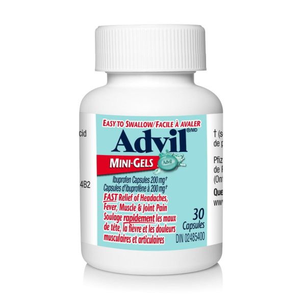 Advil Mini-Gels (30 Count), 200 mg ibuprofen, Temporary Pain Reliever / Fever Reducer-131