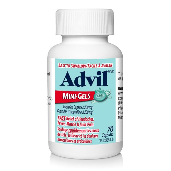 Advil Mini-Gels (70 Count), 200 mg ibuprofen, Temporary Pain Reliever / Fever Reducer-134