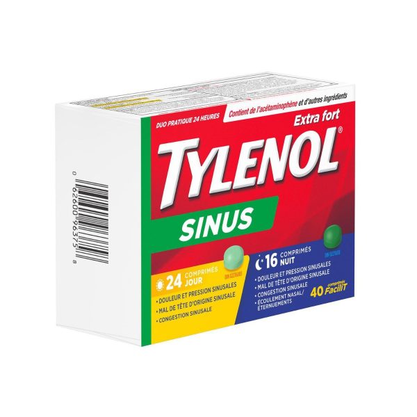TYLENOL® Sinus Extra Strength eZ Tabs, Relieves Sinus congestion & other Sinus symptoms, Daytime & Nighttime, Convenience Pack, 40ct-213