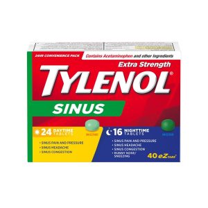 TYLENOL® Sinus Extra Strength eZ Tabs, Relieves Sinus congestion & other Sinus symptoms, Daytime & Nighttime, Convenience Pack, 40ct-0