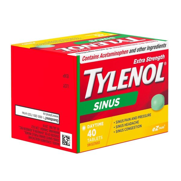 Tylenol Extra Strength Sinus Relief Daytime EZTabs, Acetaminophen 500mg x 40 Tablets-201