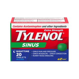 TYLENOL® Extra Stength Sinus eZ Tabs, Relieves Sinus congestion & other Sinus syptoms, Nighttime, 20ct-0