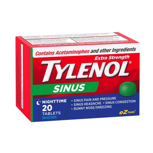 TYLENOL® Extra Stength Sinus eZ Tabs, Relieves Sinus congestion & other Sinus syptoms, Nighttime, 20ct-216