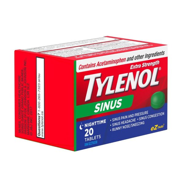 TYLENOL® Extra Stength Sinus eZ Tabs, Relieves Sinus congestion & other Sinus syptoms, Nighttime, 20ct-217