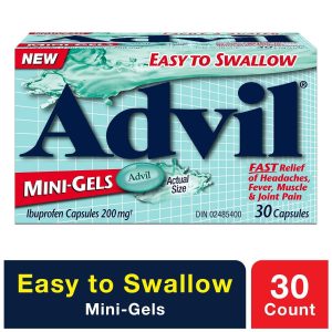 Advil Mini-Gels (30 Count), 200 mg ibuprofen, Temporary Pain Reliever / Fever Reducer-0