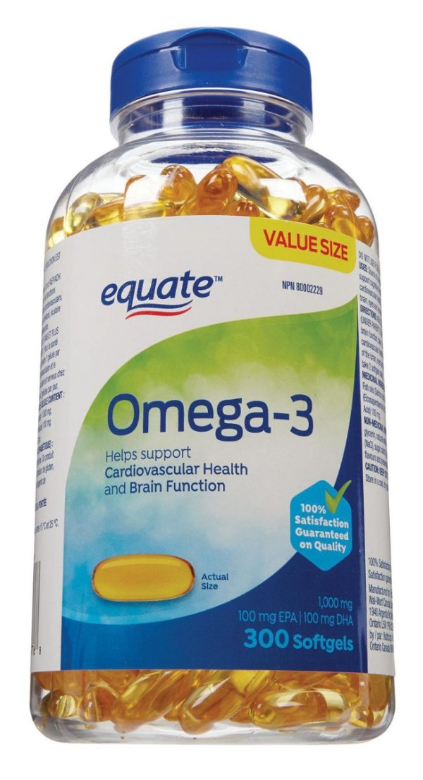 Equate Omega-3 1000mg Softgel 300ct-0