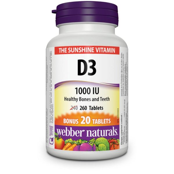 Webber Naturals® Vitamin D3 1000 IU Tablets x 260 Tablets-394