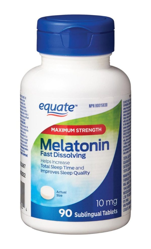 Equate Maximum Strength Melatonin 10 mg| 90 Sublingual Tablets-0