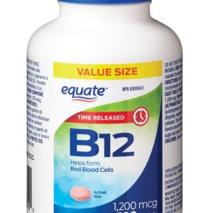 Equate Vitamin B12 Time Release 1200 mcg x 180 Tablets-0