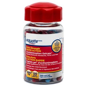 Equate Extra Strength Rapid Action Acetaminophen Gelcaps, 500mg, 120ct-0