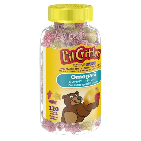L’il Critters Omega-3 Gummy Fish DHA Gummy Vitamins| 120 gummies, natural flavour-431
