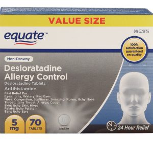 Equate 5 mg Desloratadine Allergy Control Tablets x 70 Tablets-0