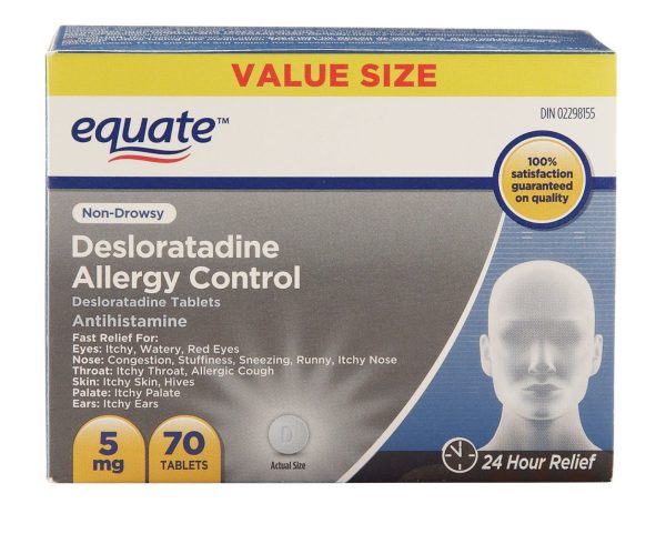Equate 5 mg Desloratadine Allergy Control Tablets x 70 Tablets-0