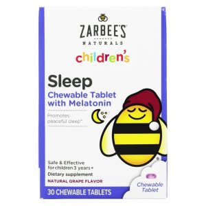 Zarbee's - Children's Sleep With Melatonin Natural Grape - 30 Chewable Tablets-0