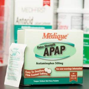 Medique 17564 Extra Strength APAP Acetaminophen Tablets - 24/Box-0
